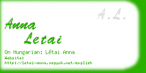 anna letai business card